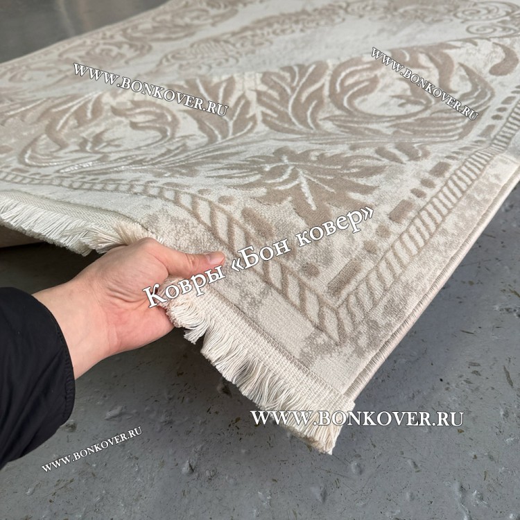 Ковер Турция Для Гостиной Дизайн 98 Серый с Бежевым