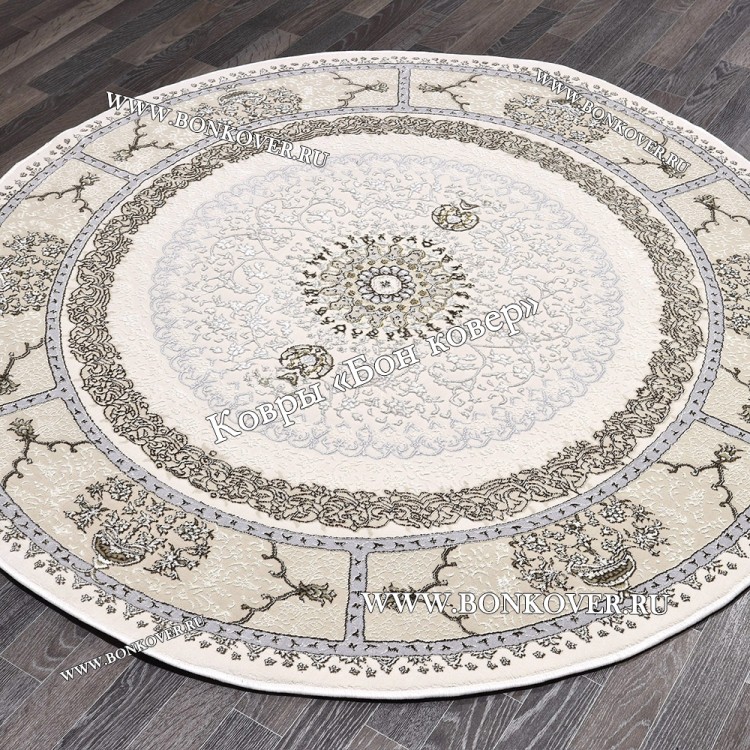 Турецкий Ковер Для гостиной New дизайн 85 Бежевый Круг