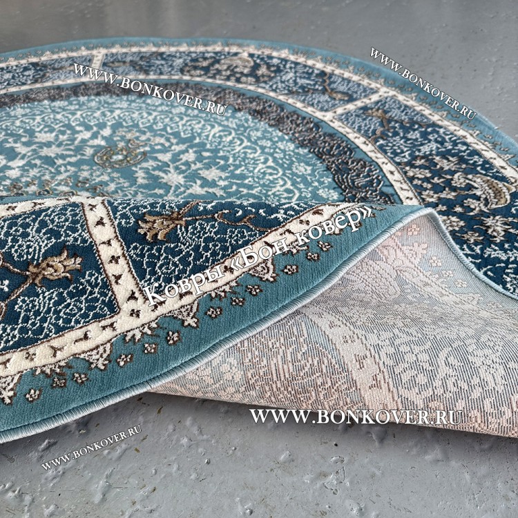 Турецкий Ковер Для гостиной New дизайн 376 Синий Круг